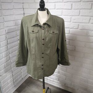 Conrad C Petite Woman Ladies Size 16 Made in Canada Sage Green Blazer